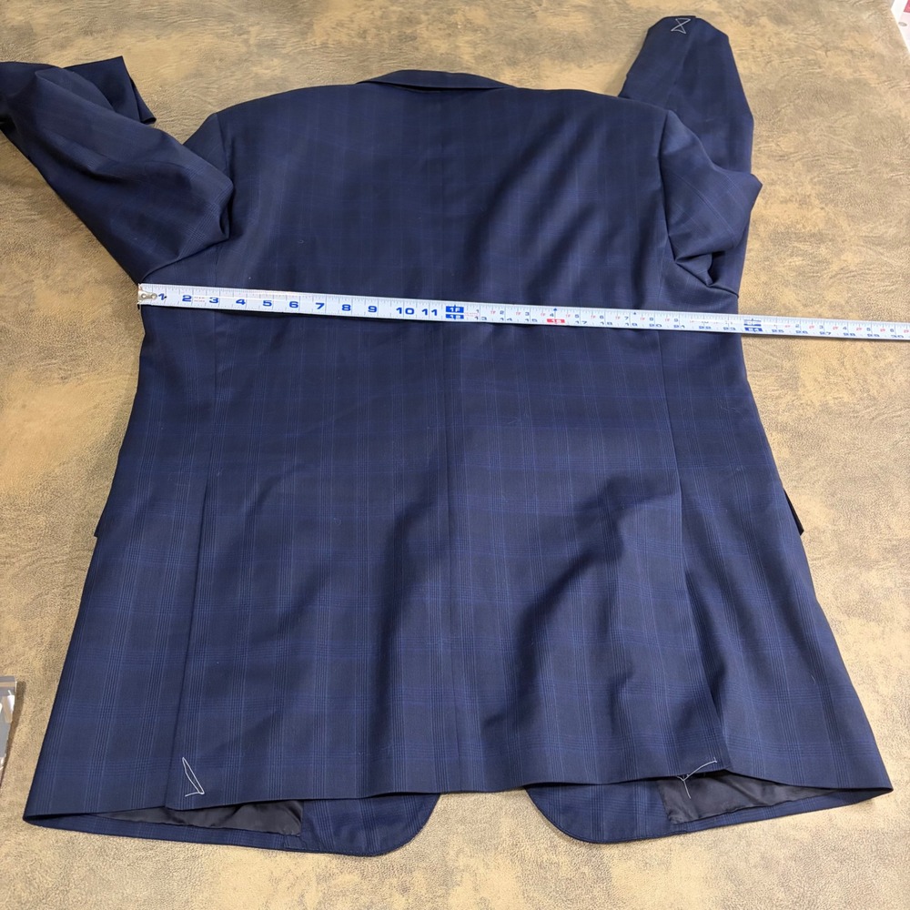 Brooks Brothers Blazer Mens 46R Navy Blue Plaid 1818 Regent Fit Sport Coat - Picture 5 of 15